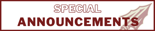 Special Announcements